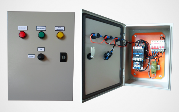 gallery/painel elétrico, partida direta de motor trifásico, compressor ar painel elétrico para motor trifásico, quadro de comando elétrico, mogi das cruzes, elétrica, eletricista